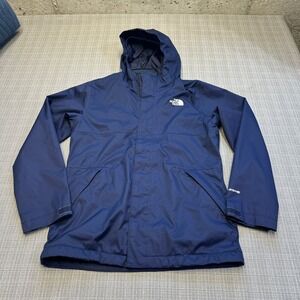 The North Face DryVent Jacket Womens Medium Navy Blue Hooded Travel Hiking Rain